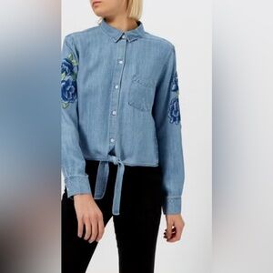 Rails Women's Val Shirt Medium Vintage Floral Patch, Size S